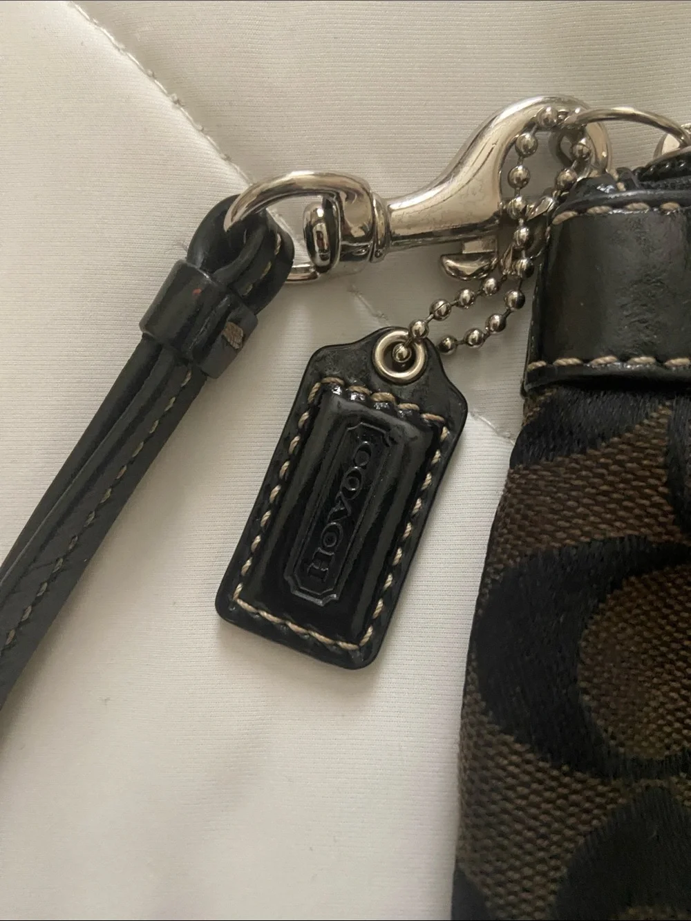 Coach Brown & Black Signature Wristlet